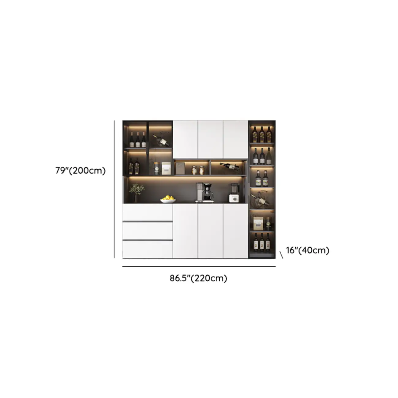 Modern Wooden Wine Cabinet with Light for Living Room Image - 38 | homeyfad