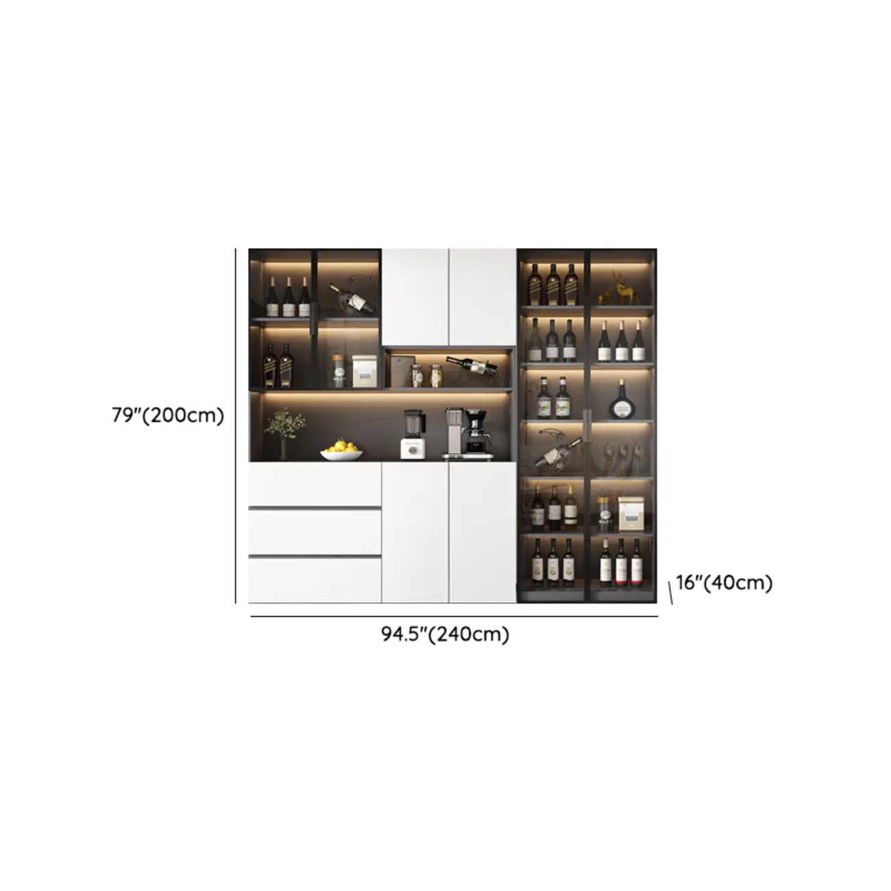 Modern Wooden Wine Cabinet with Light for Living Room Image - 40 | homeyfad
