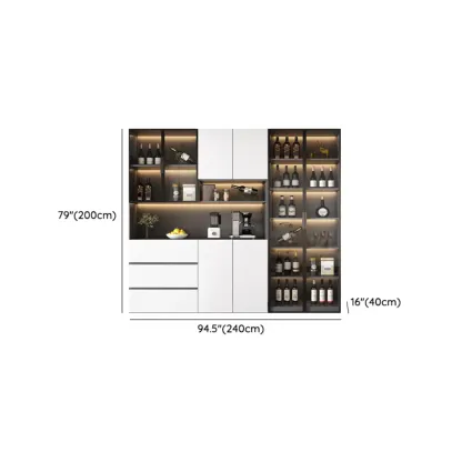 Modern Wooden Wine Cabinet with Light for Living Room Image - 40