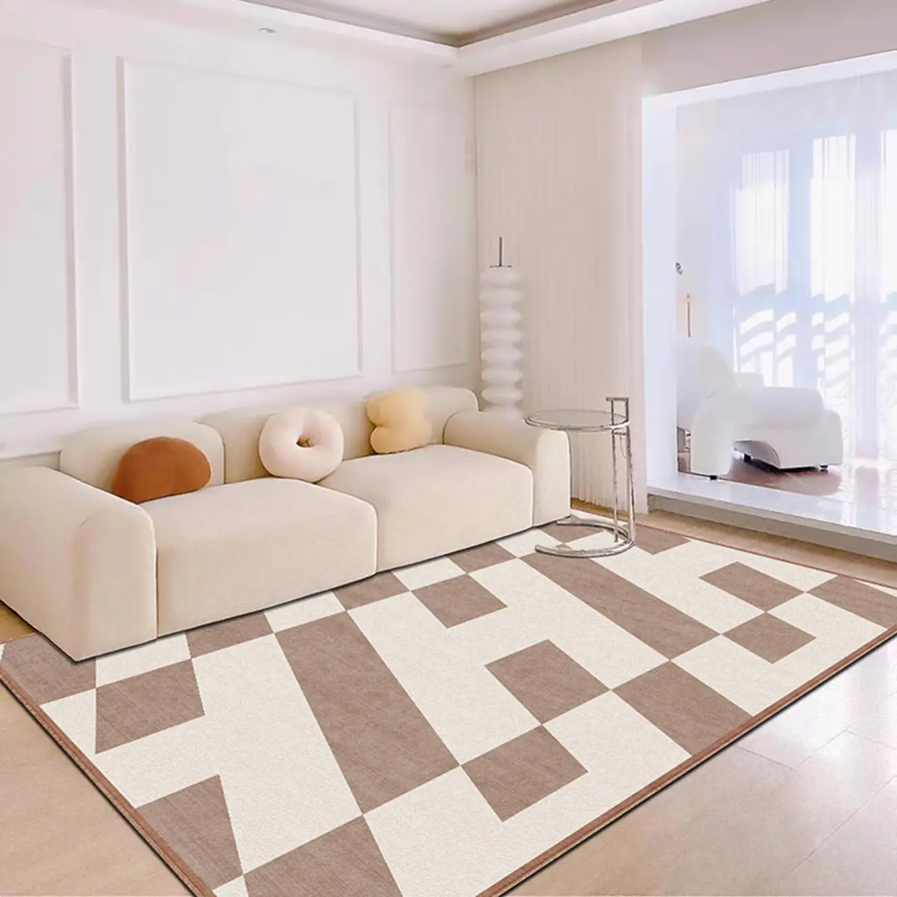 Elegant Modern Loop Velvet Area Rug for Living Room Image - 1 | homeyfad
