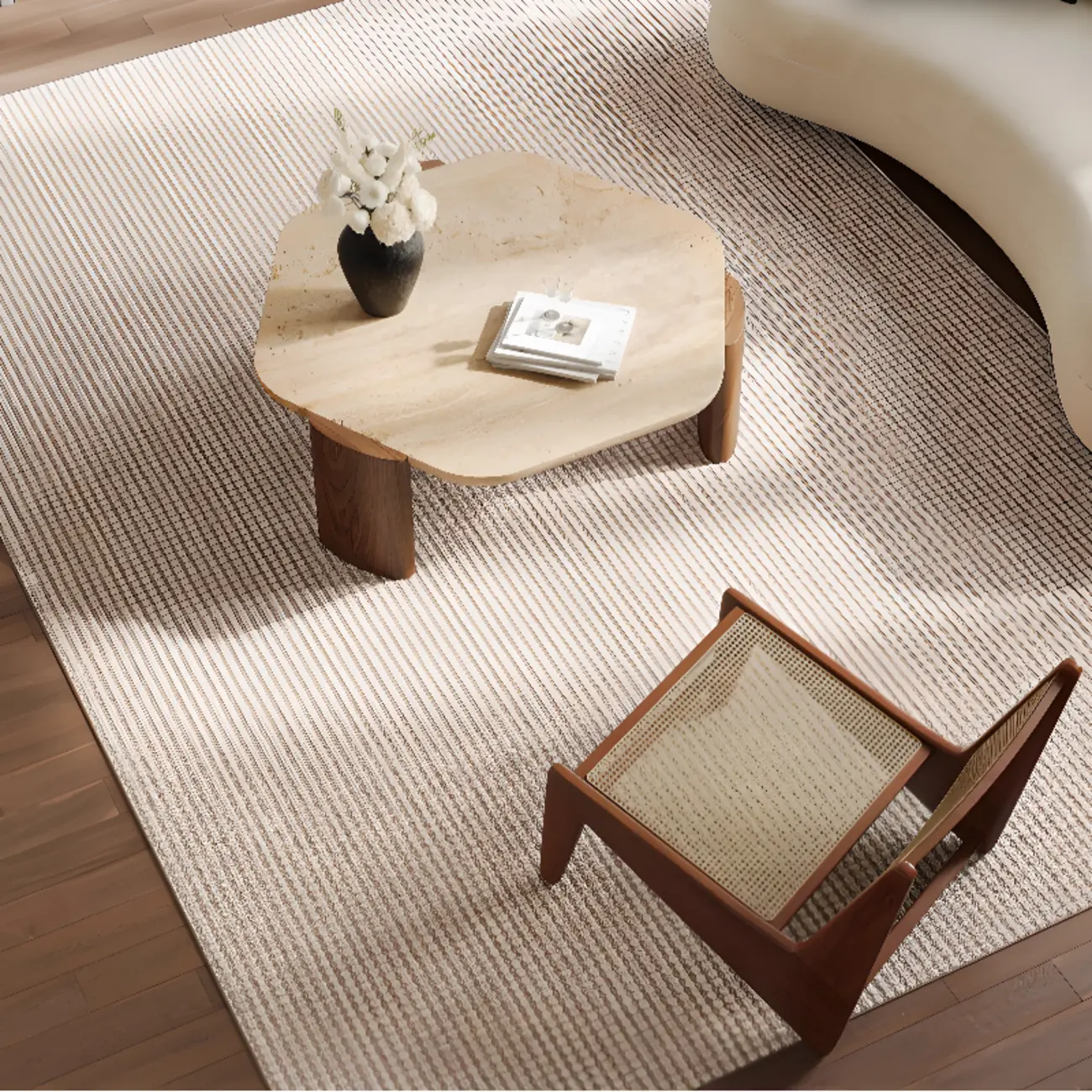 Modern Striped Washable Area Rug for Living Room Image - 1 | homeyfad