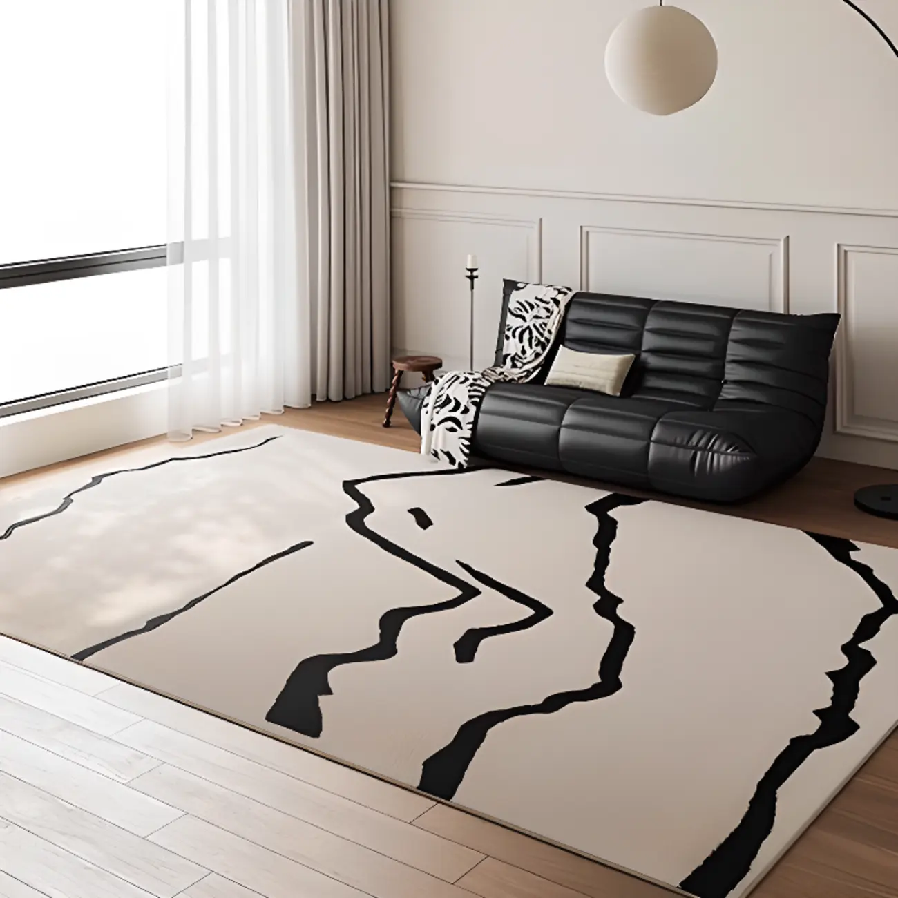 Modern Loop Velvet Rug for Living Room Decor Image - 1 | homeyfad