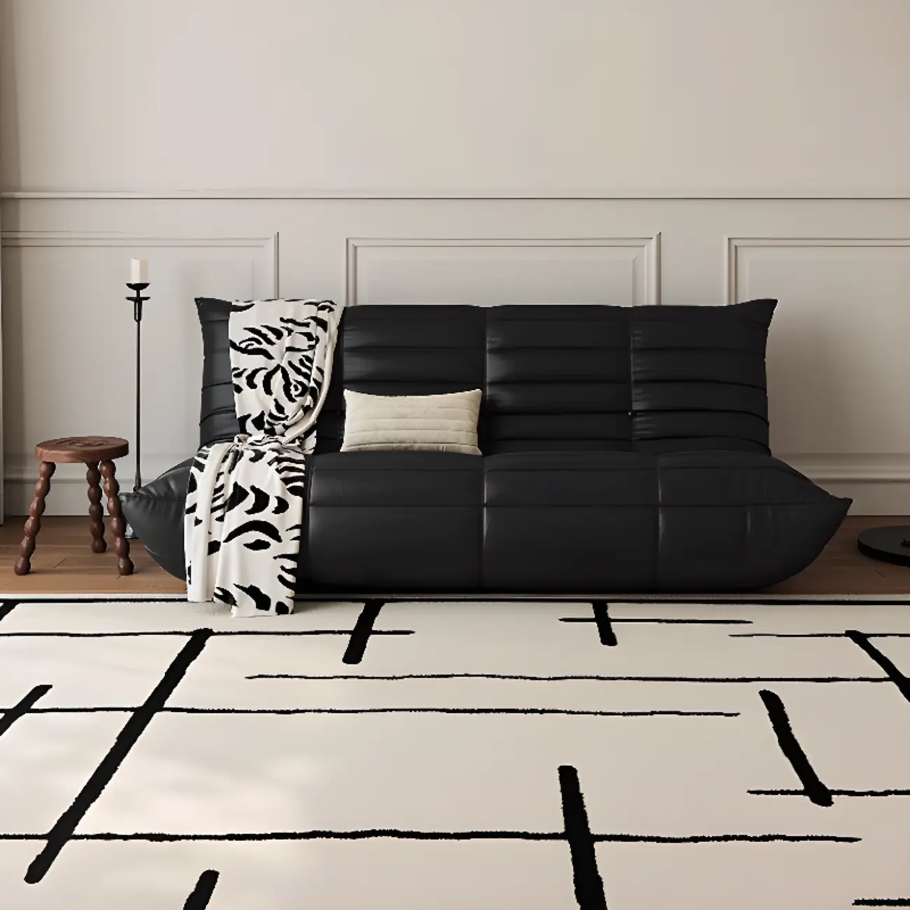 Modern Loop Velvet Rug for Living Room Decor Image - 2 | homeyfad