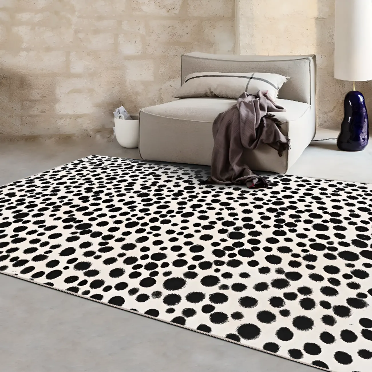Modern Ombre Polka Dot Living Room Washable Area Rug Image - 2 | homeyfad