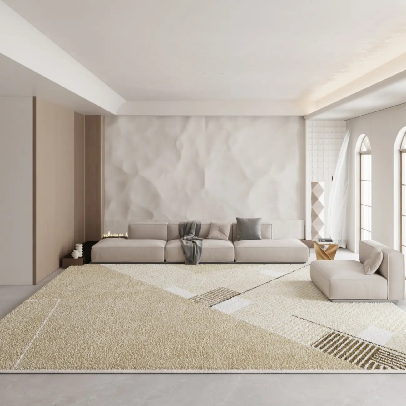 Modern Polyester Large Rectangle Rug for Living Room Image - 1 | homeyfad