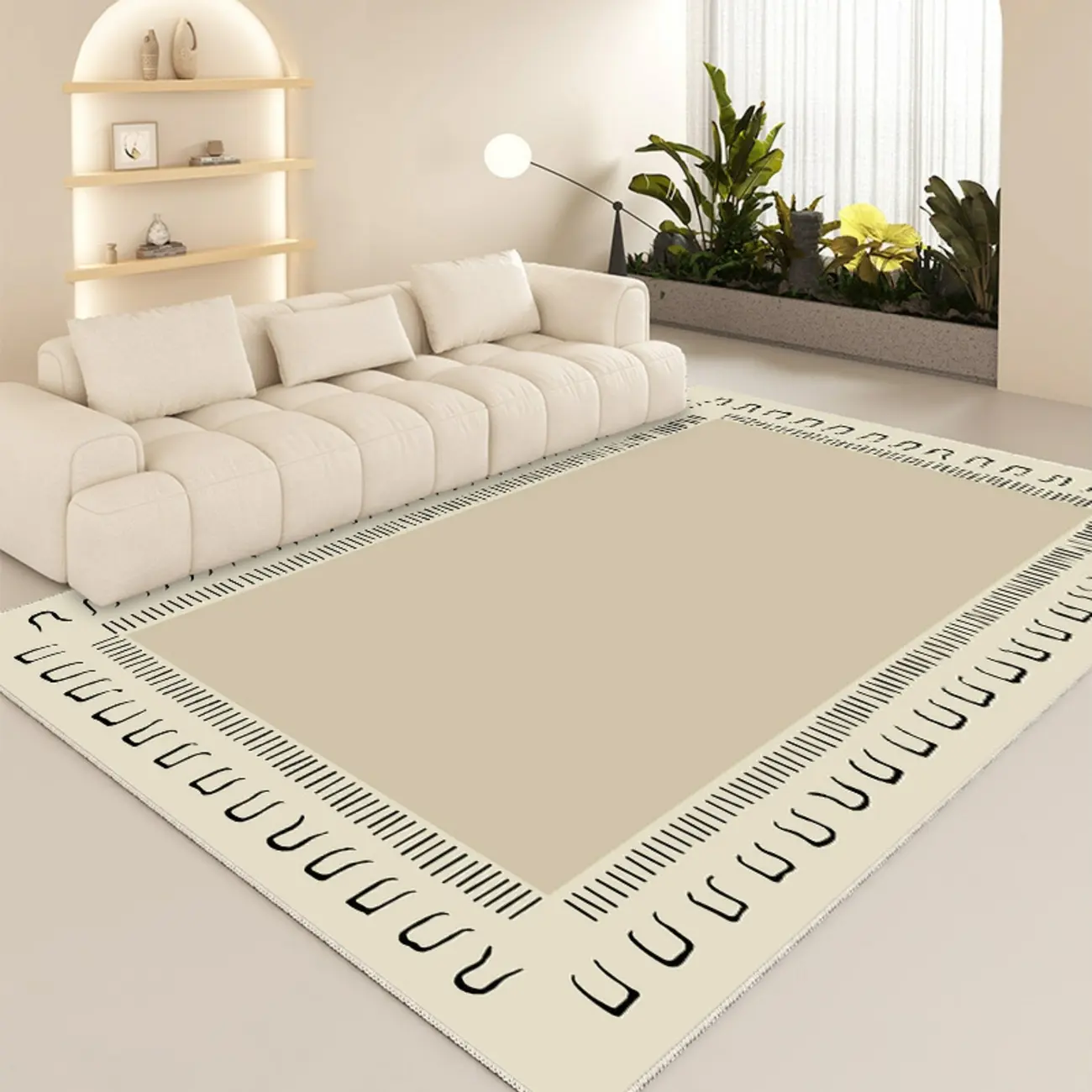 Modern Washable Polyester Rectangle Living Room Rug Image - 2 | homeyfad
