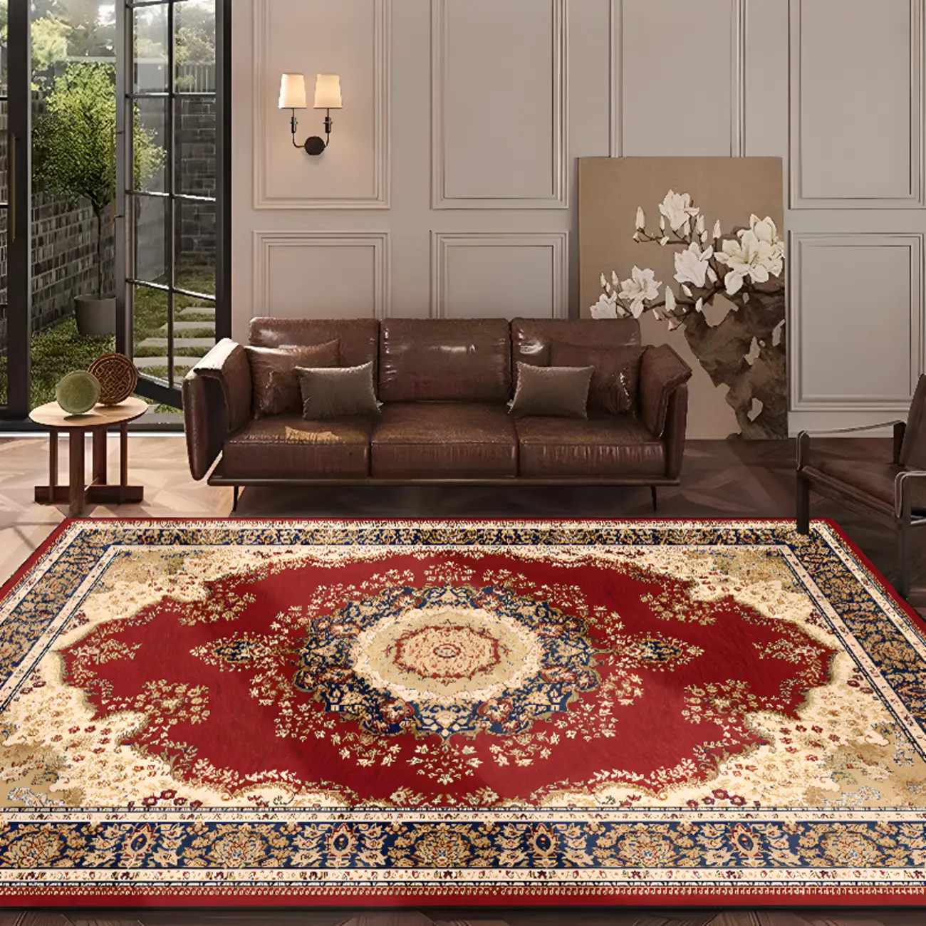 Luxurious Vintage Faux Cashmere Living Room Rug, Modern Style Image - 1 | homeyfad