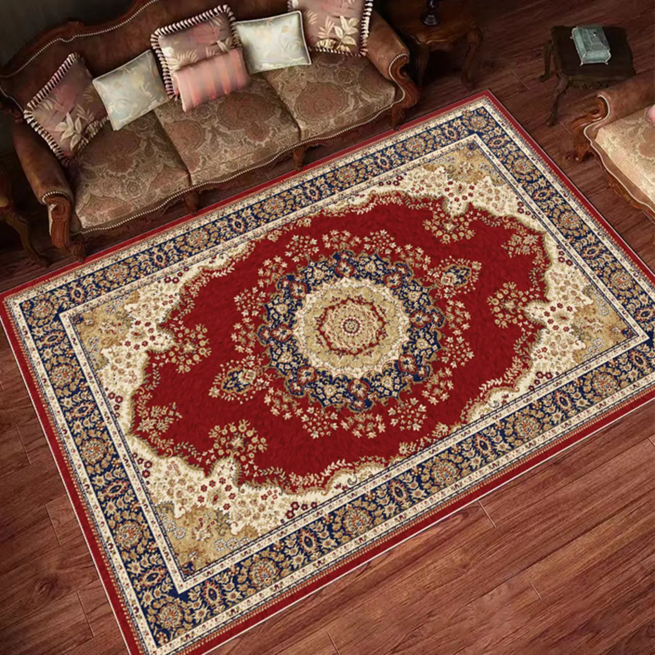 Luxurious Vintage Faux Cashmere Living Room Rug, Modern Style Image - 2 | homeyfad