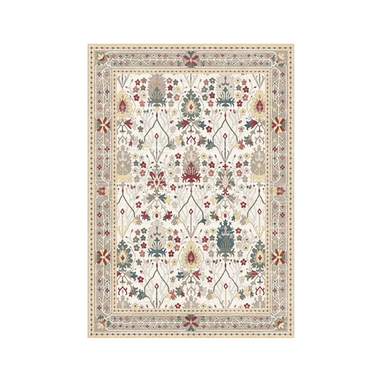Modern Moroccan Flowery Polyester Area Rug for Living Room Image - 2 | homeyfad