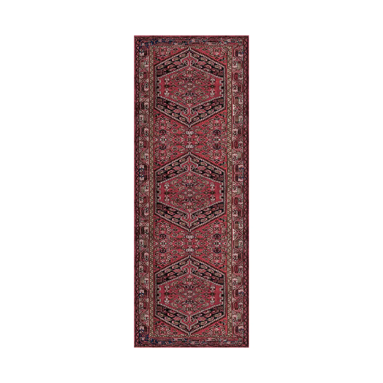 Vintage Fine Cotton Velvet Red Rectangle Area Rug Image - 2 | homeyfad