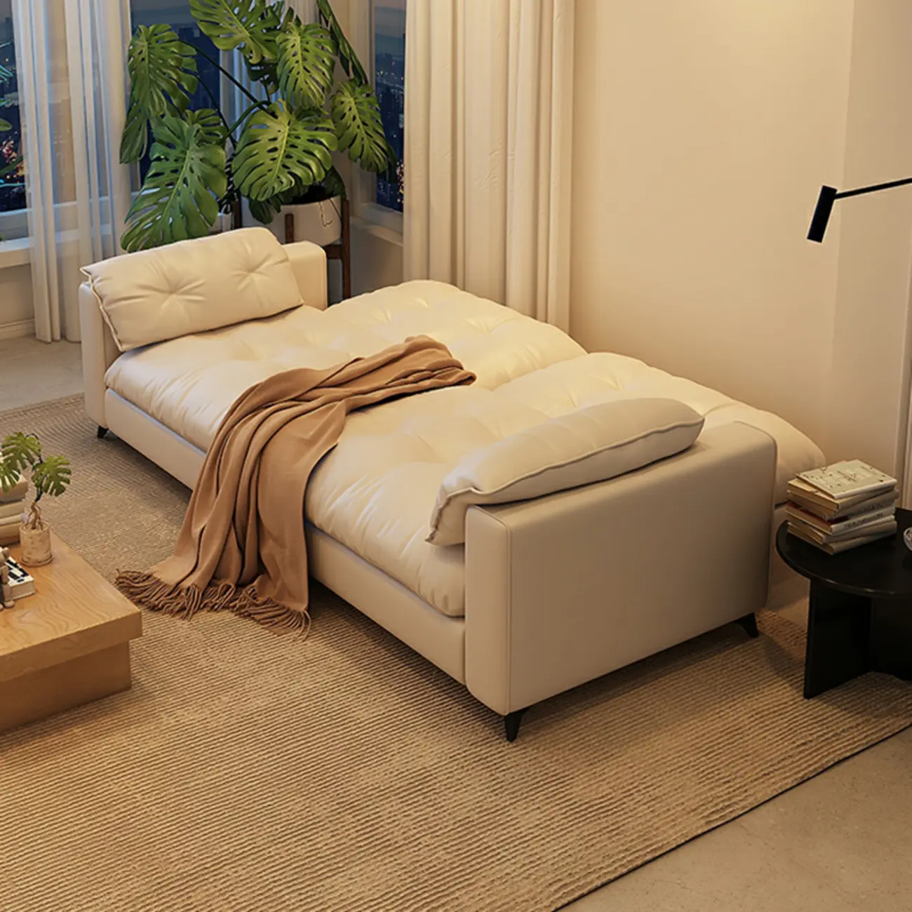 Modern Cotton-Linen Reclining Sleeper Sofa for Living Room Image - 2 | homeyfad
