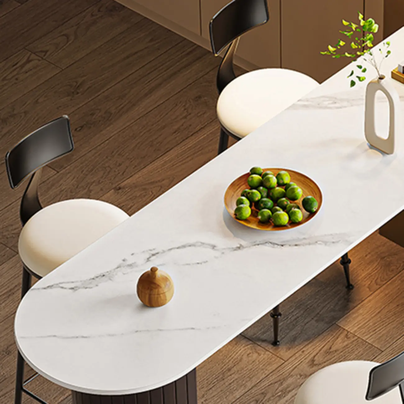 Modern Slate Pub Table Set with Padded Back Chairs Image - 4 | homeyfad