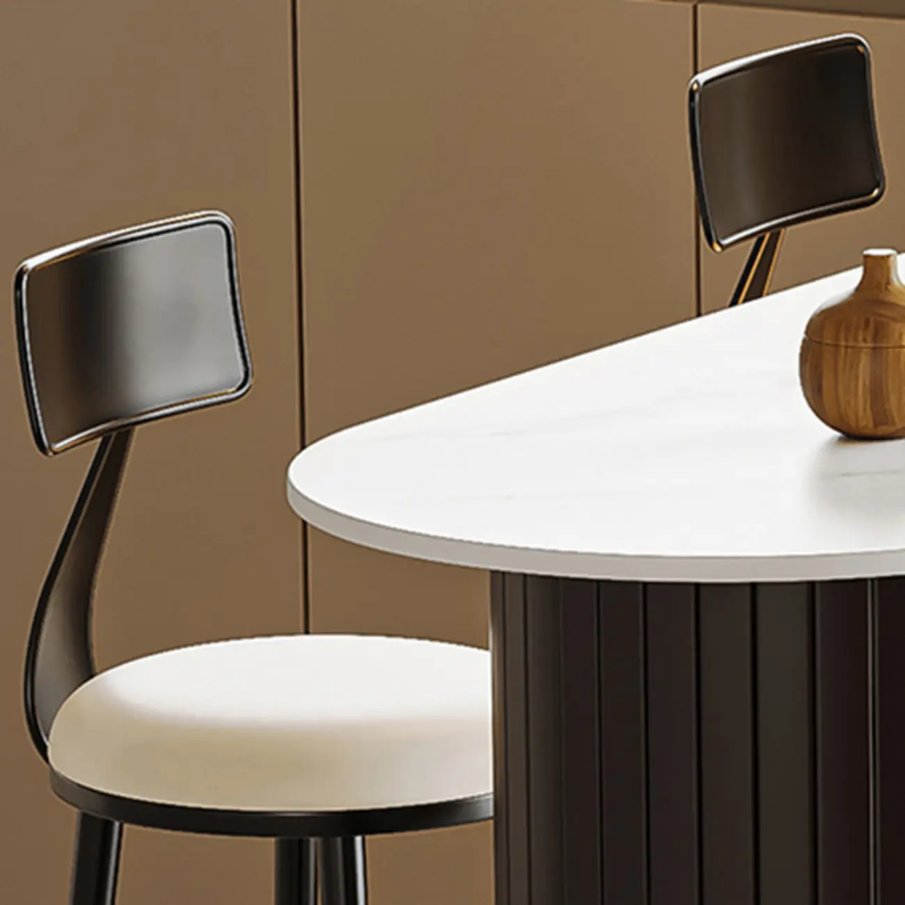 Modern Slate Pub Table Set with Padded Back Chairs Image - 5 | homeyfad