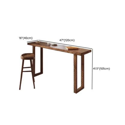 Elegant Wooden Bar Set with Footrests for Home Use #size