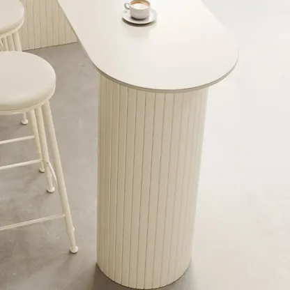 Modern White Free Form Bar Table Set with Cushioned Chair Image - 7