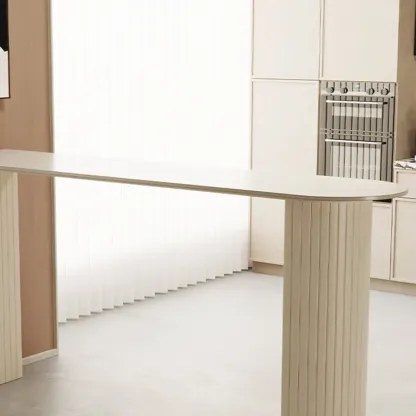 Modern White Free Form Bar Table Set with Cushioned Chair Image - 9