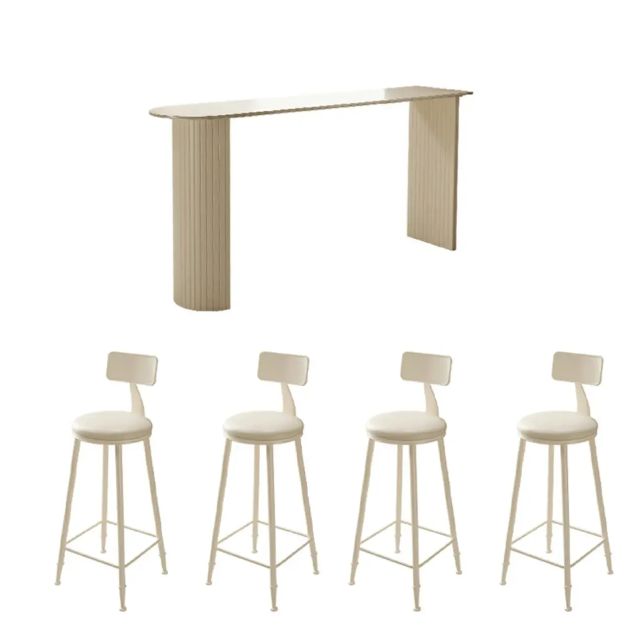 Modern White Free Form Bar Table Set - HomeyFad