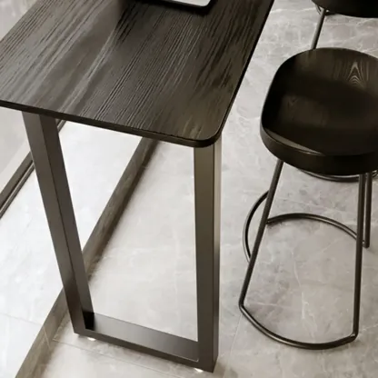 Elegant Black Long Bar Table for Home & Cafe Use Image - 6