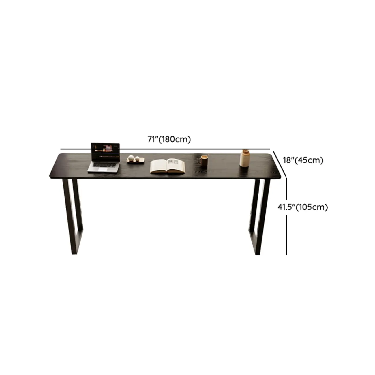 Elegant Black Long Bar Table for Home & Cafe Use #size