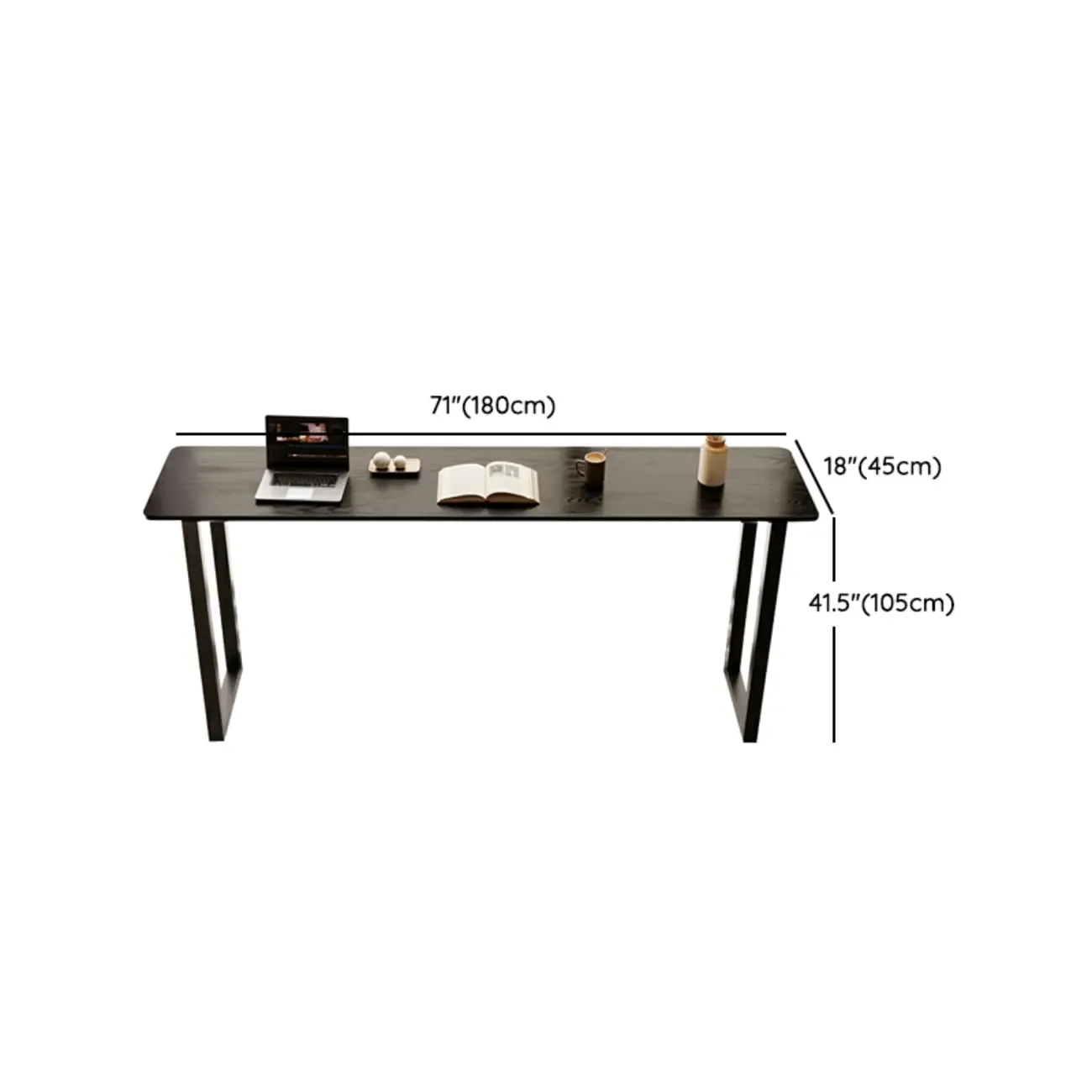Elegant Black Long Bar Table for Home & Cafe Use #size
