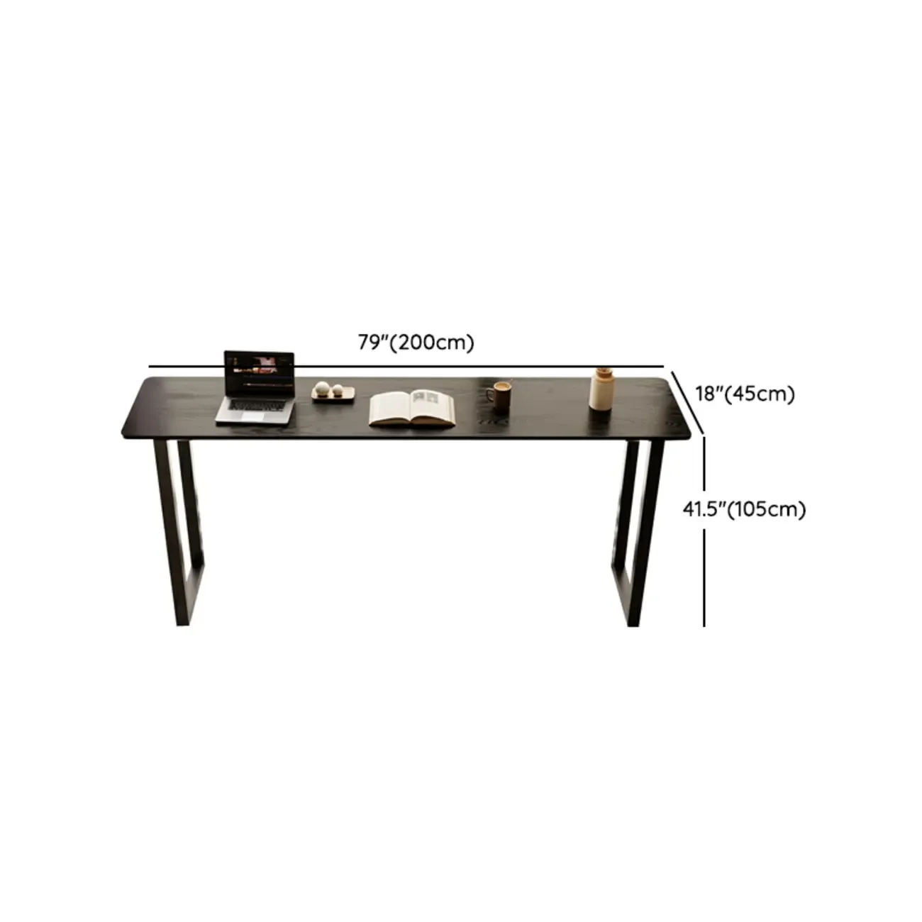 Elegant Black Long Bar Table for Home & Cafe Use Image - 10