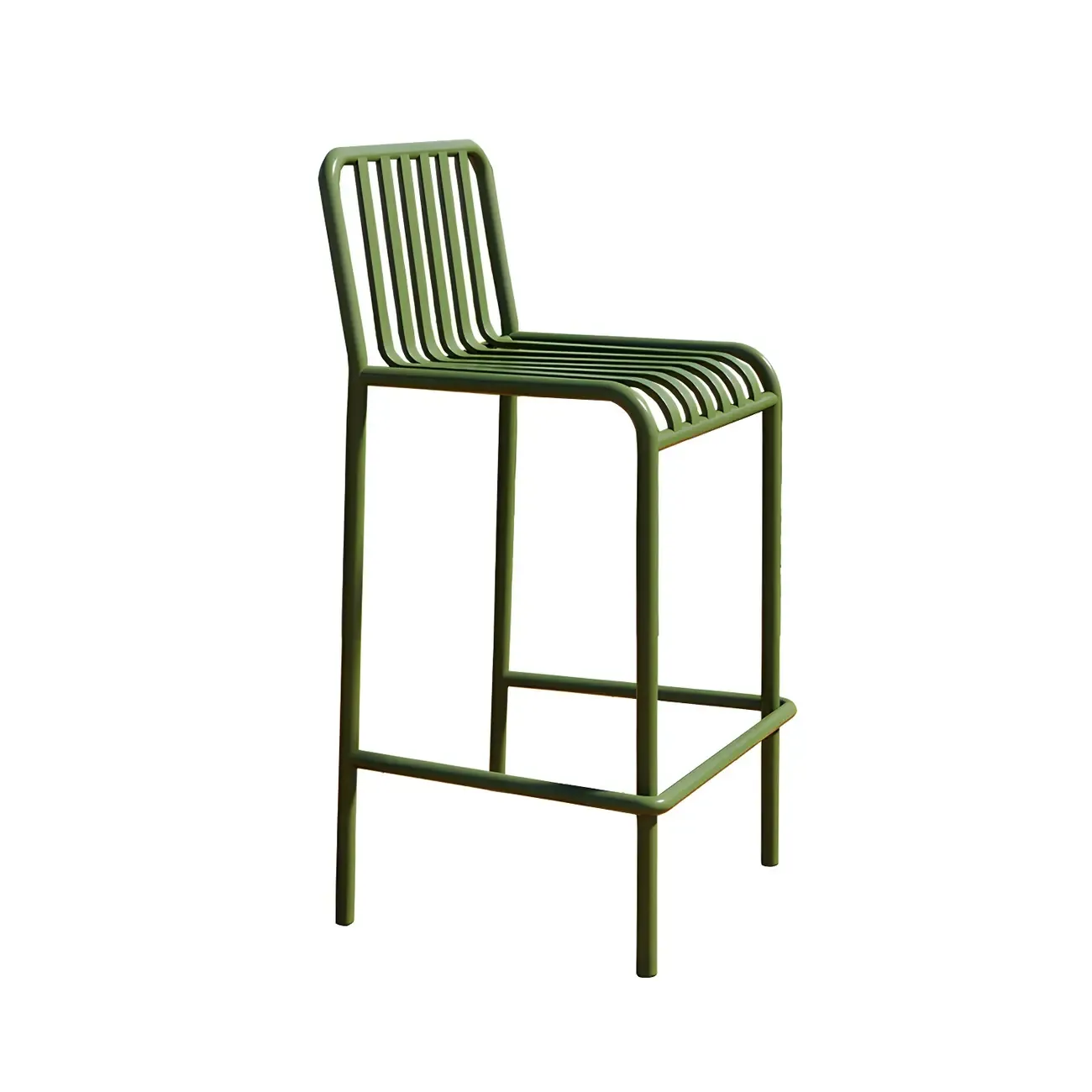 Durable Metal Bar Stools with Low Backrest for Dining Room Image - 10