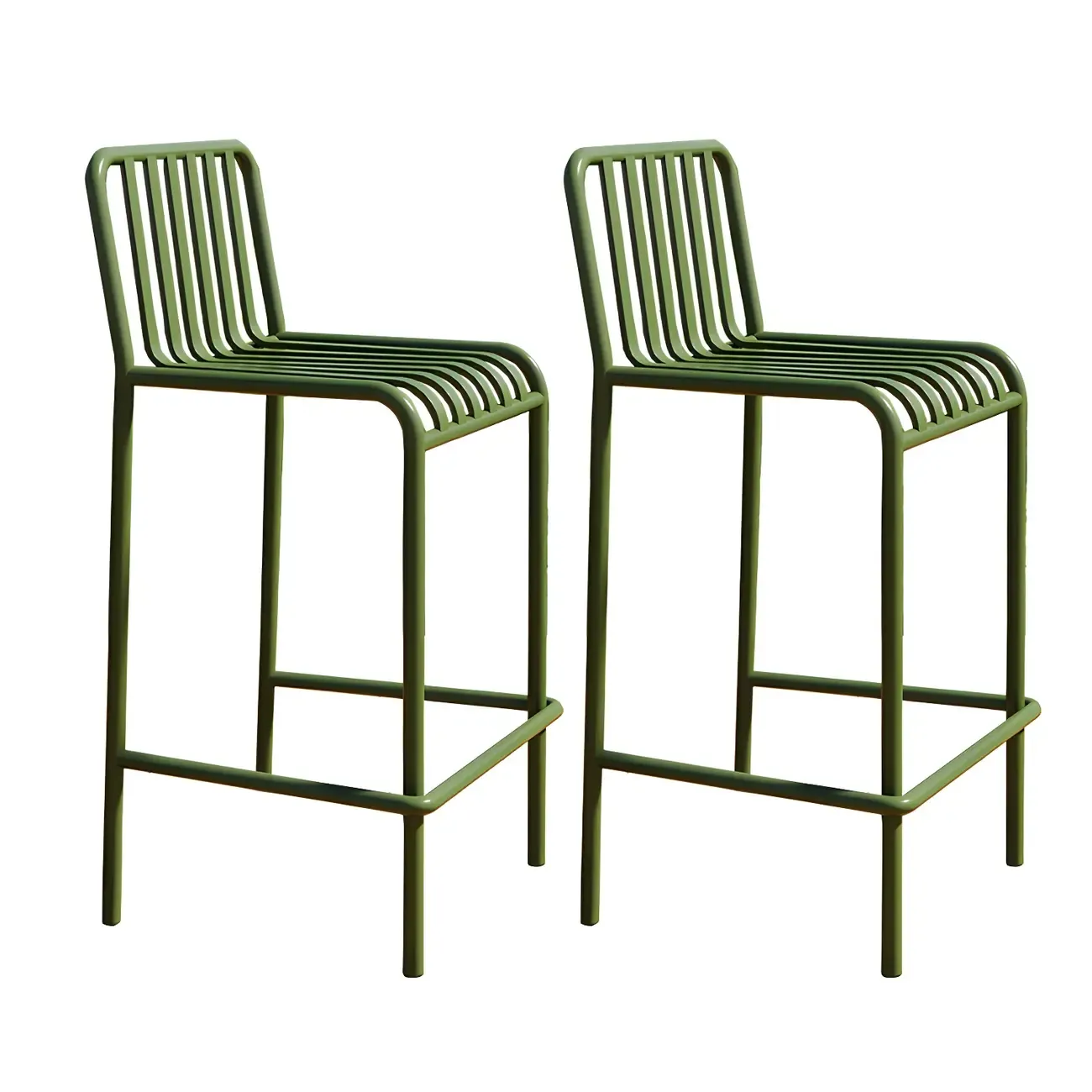 Durable Metal Bar Stools with Low Backrest for Dining Room Image - 16