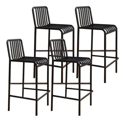 Durable Metal Bar Stools with Low Backrest for Dining Room Image - 17