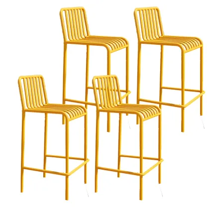 Durable Metal Bar Stools with Low Backrest for Dining Room Image - 18