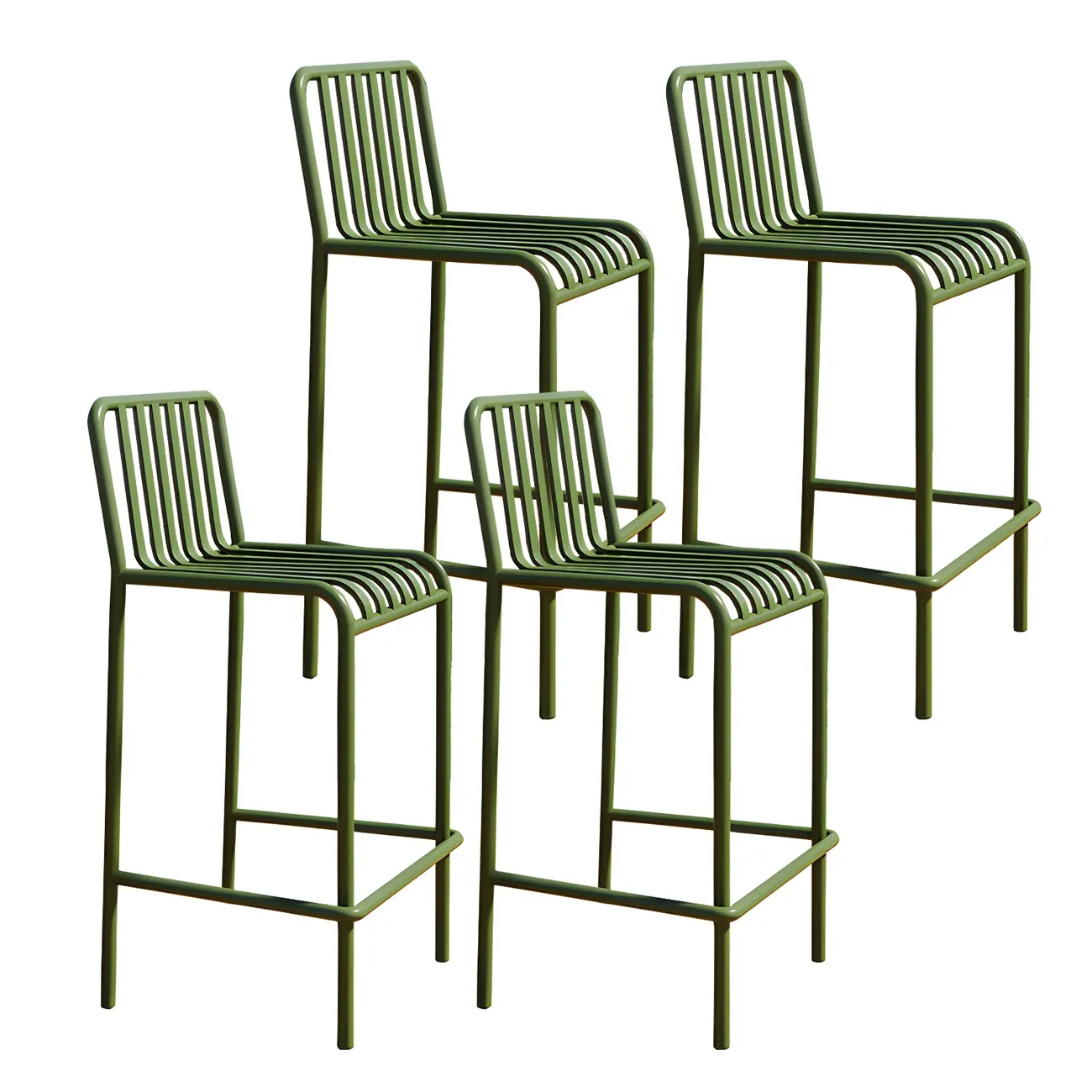 Durable Metal Bar Stools with Low Backrest for Dining Room Image - 20 | homeyfad