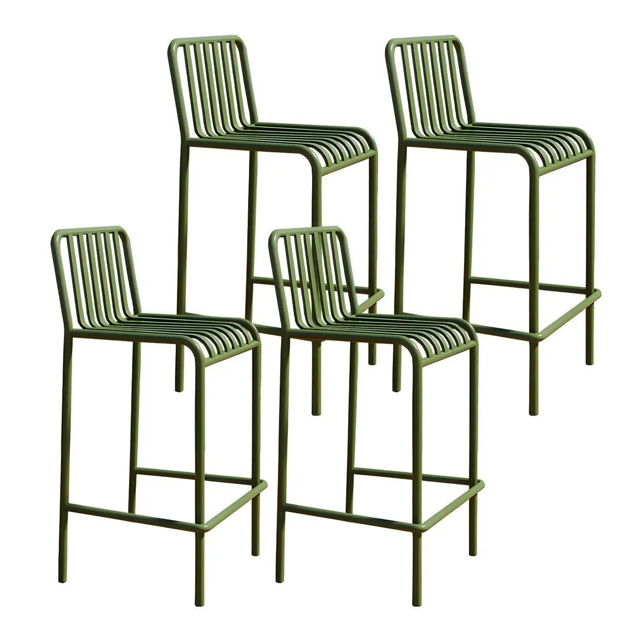 Durable Metal Bar Stools with Low Backrest for Dining Room Image - 20