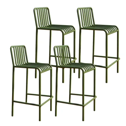 Durable Metal Bar Stools with Low Backrest for Dining Room Image - 20