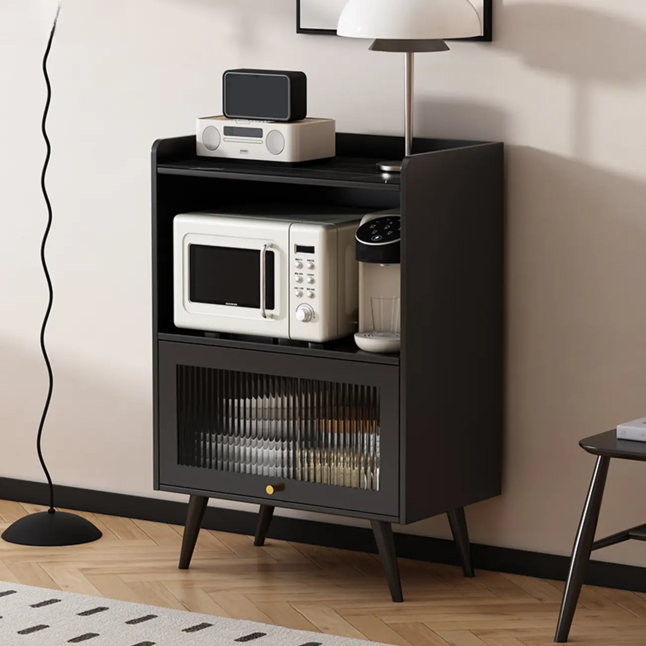 Elegant Black Buffet Cabinet for Modern Living Room Decor  Image - 2 | homeyfad