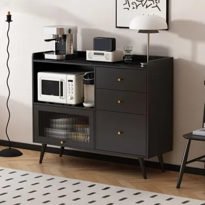 Elegant Black Buffet Cabinet for Modern Living Room Decor  Image - 3