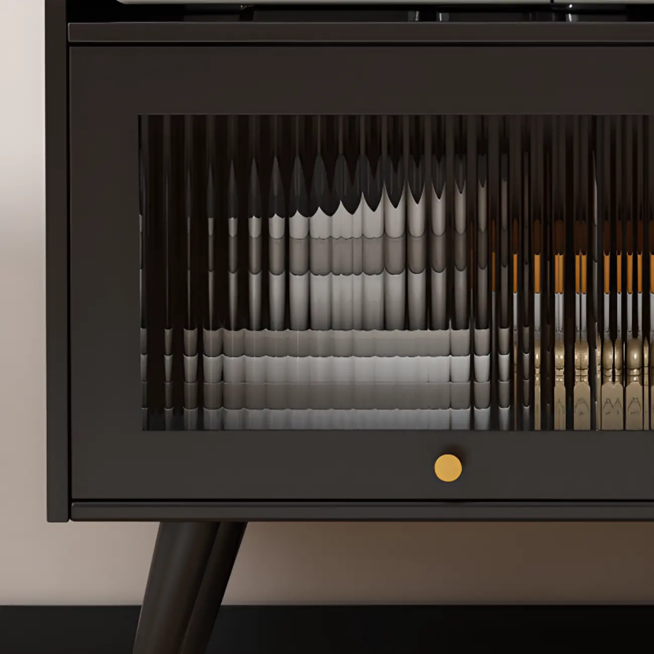 Elegant Black Buffet Cabinet for Modern Living Room Decor  Image - 6 | homeyfad