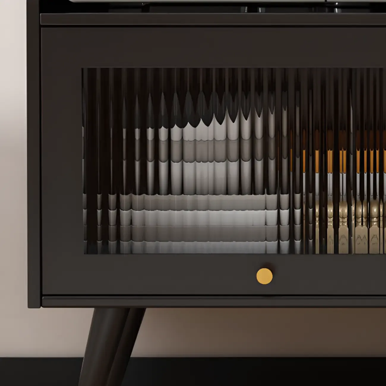 Elegant Black Buffet Cabinet for Modern Living Room Decor  Image - 6