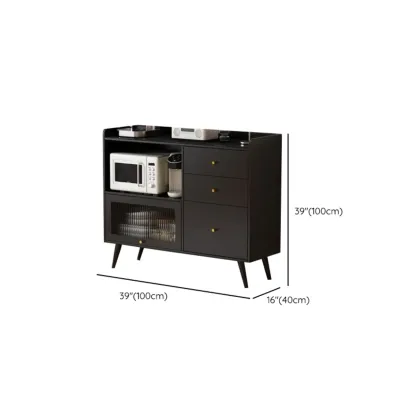 Elegant Black Buffet Cabinet for Modern Living Room Decor  #size