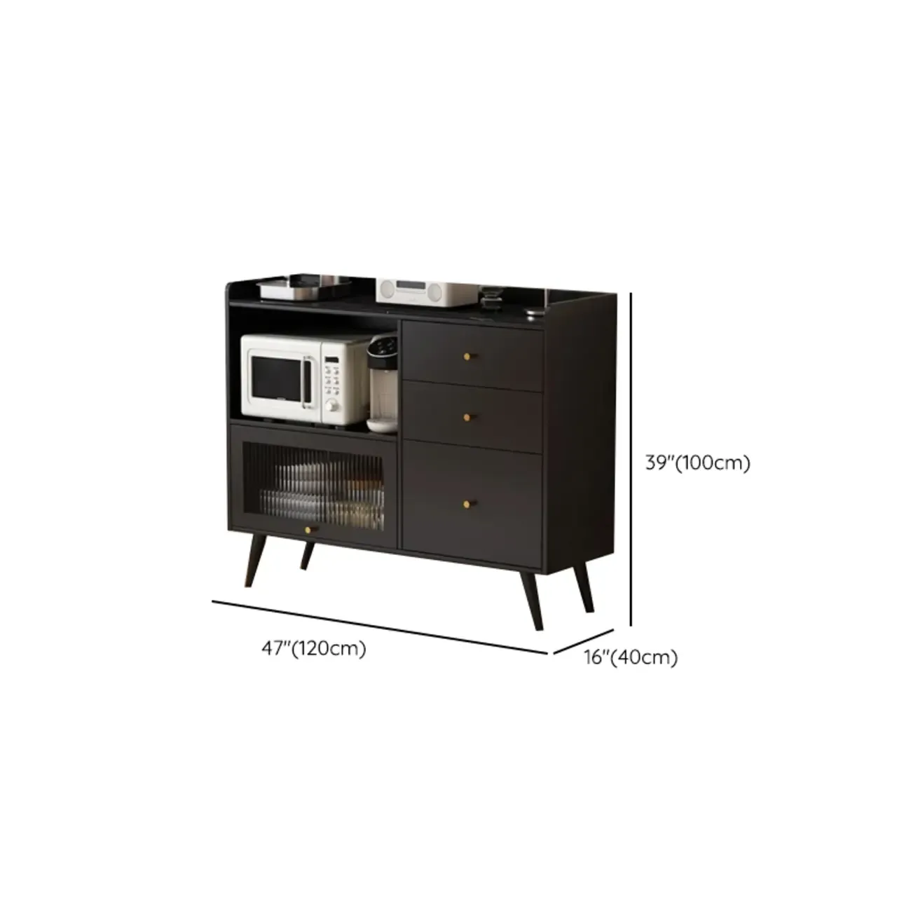 Elegant Black Buffet Cabinet for Modern Living Room Decor  Image - 10