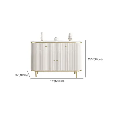 Modern White Stone Oval Storage Cabinet for Living Room Image - 16