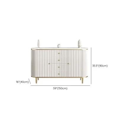 Modern White Stone Oval Storage Cabinet for Living Room Image - 17