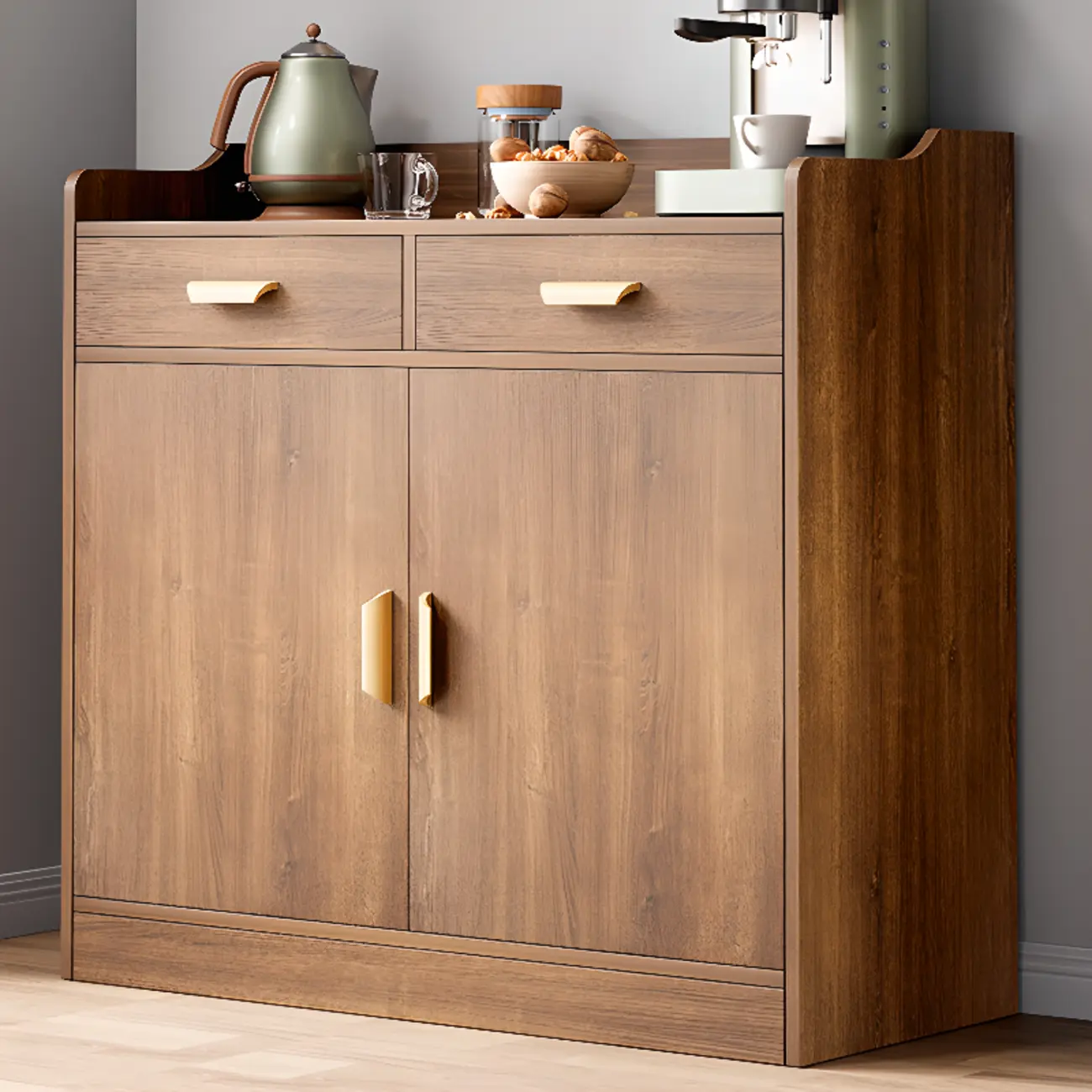 Elegant Wooden Freestanding Storage Cabinet with Drawers Image - 3 | homeyfad