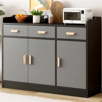 Elegant Wooden Freestanding Storage Cabinet with Drawers Image - 4
