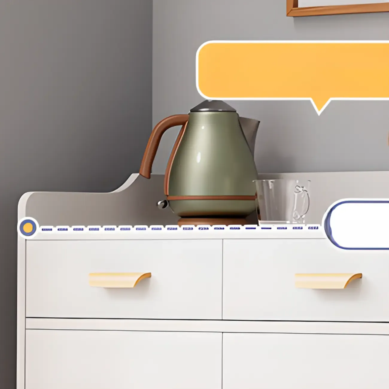 Elegant Wooden Freestanding Storage Cabinet with Drawers Image - 7