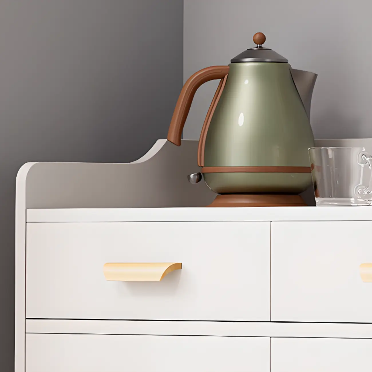 Elegant Wooden Freestanding Storage Cabinet with Drawers Image - 8 | homeyfad