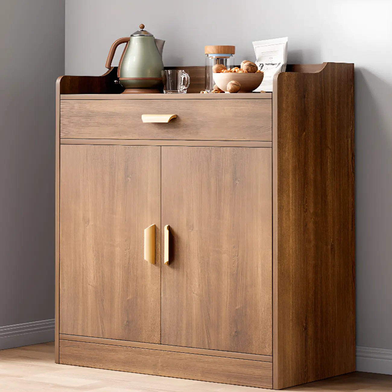 Elegant Wooden Freestanding Storage Cabinet with Drawers Image - 9 | homeyfad