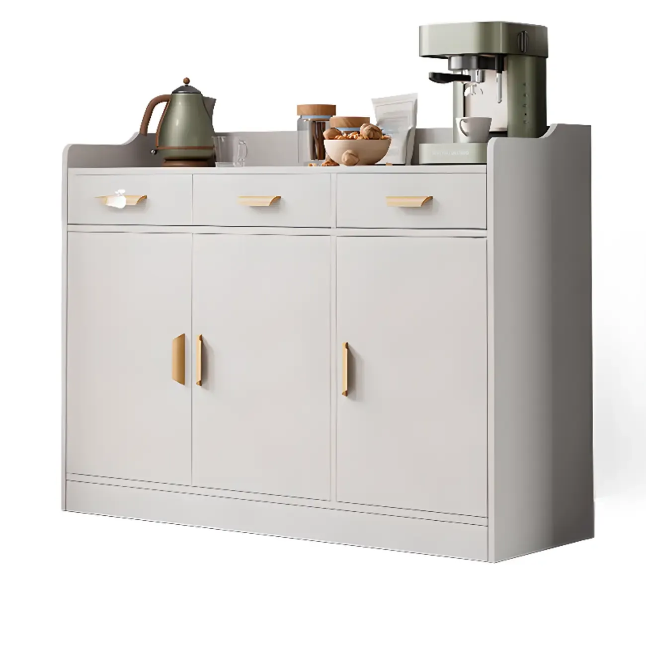 Elegant Wooden Freestanding Storage Cabinet with Drawers Image - 11