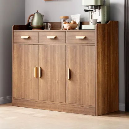 Elegant Wooden Freestanding Storage Cabinet with Drawers Image - 12