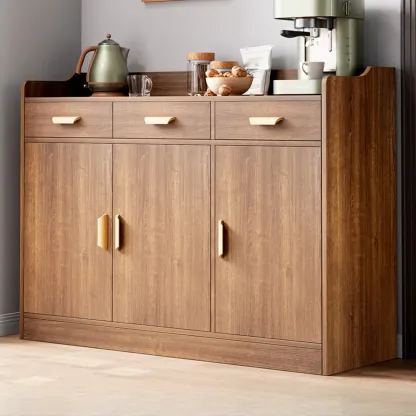 Elegant Wooden Freestanding Storage Cabinet with Drawers Image - 13