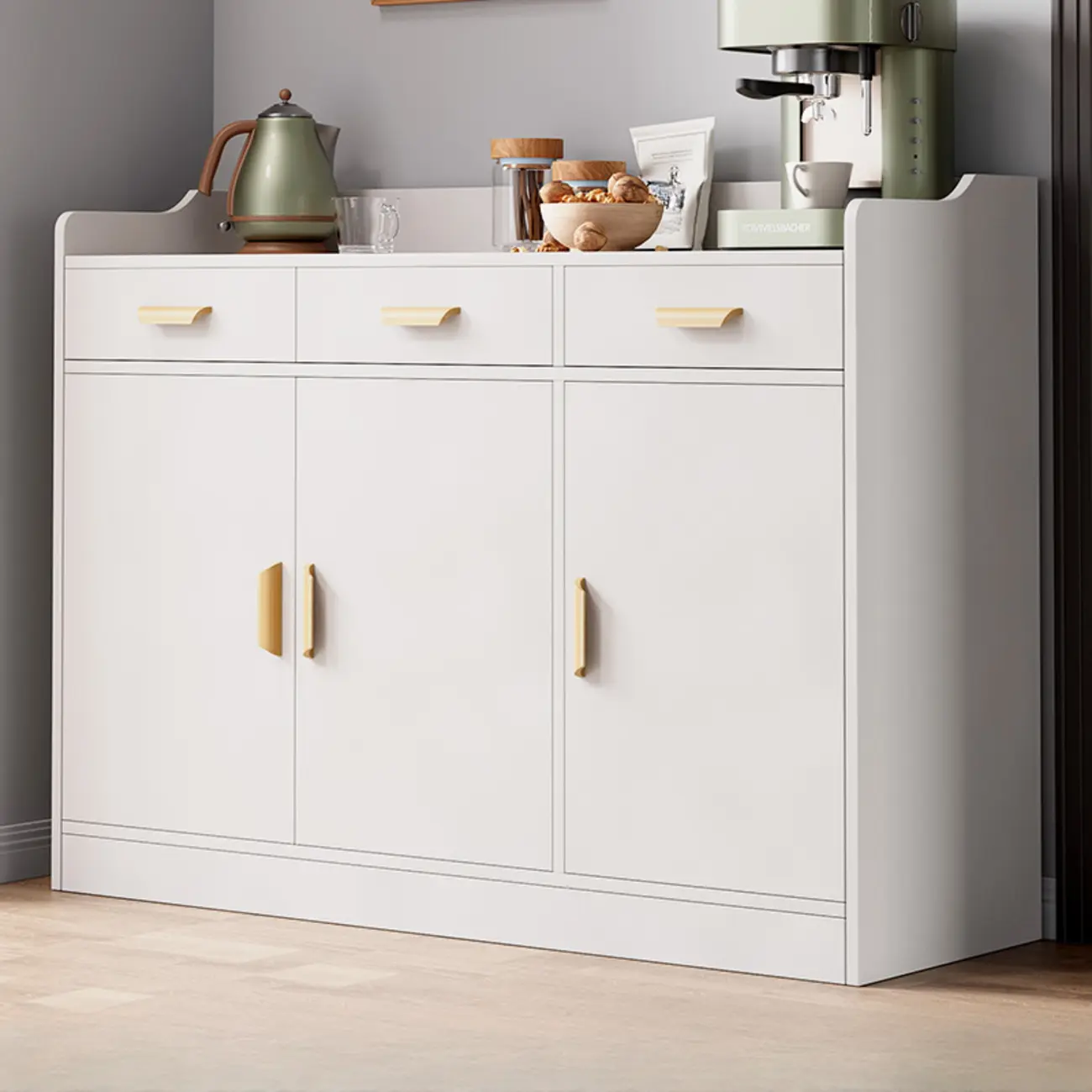 Elegant Wooden Freestanding Storage Cabinet with Drawers Image - 15 | homeyfad