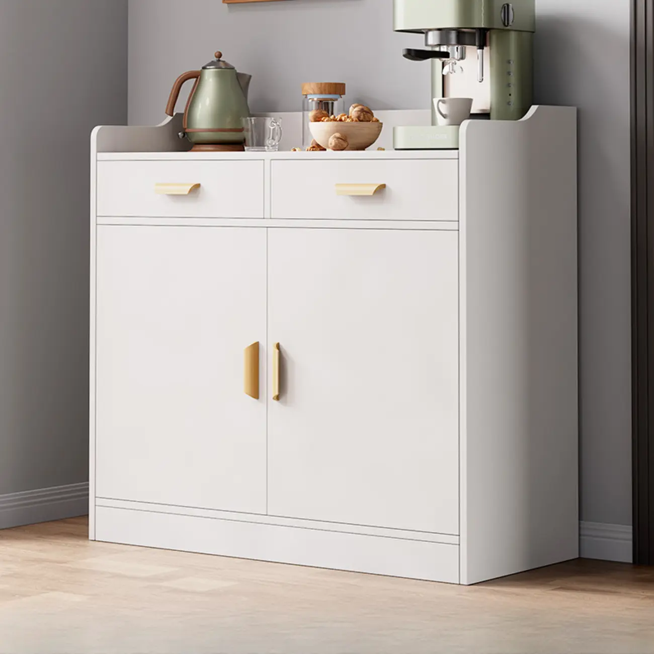 Elegant Wooden Freestanding Storage Cabinet with Drawers Image - 16 | homeyfad